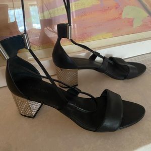 New Calvin Klein sandals with silver accent heals